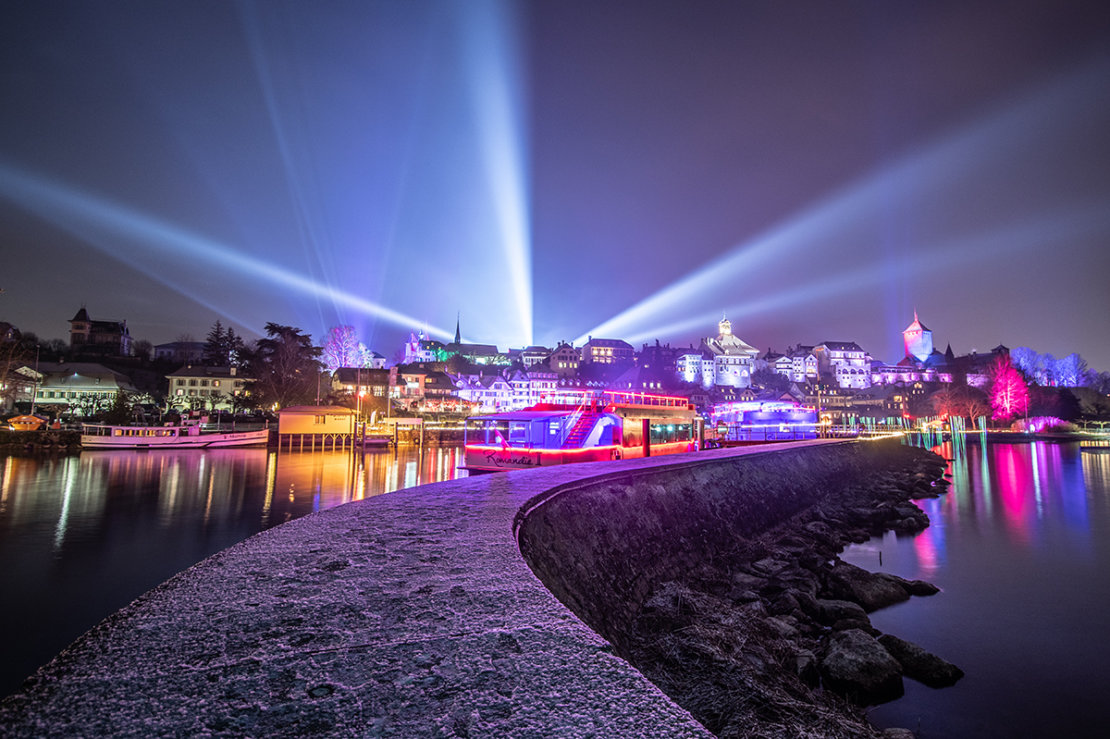 Murten Lichtfestival Hafen